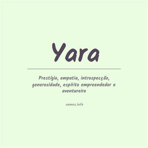 Yara Significado Do Nome