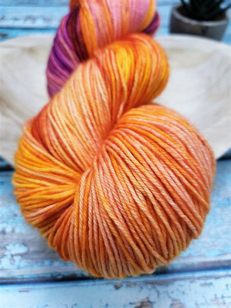 Tropical Sunset Indie Dyed Yarn Hand Dyed Yarn Yarn For Knitting Yarn