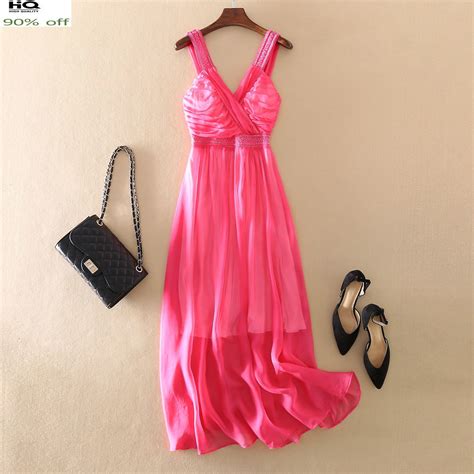 Boho 100 Real Silk Dress Women Strapless Maxi Dresses Summer Beach Party Dress Elegant Ladies