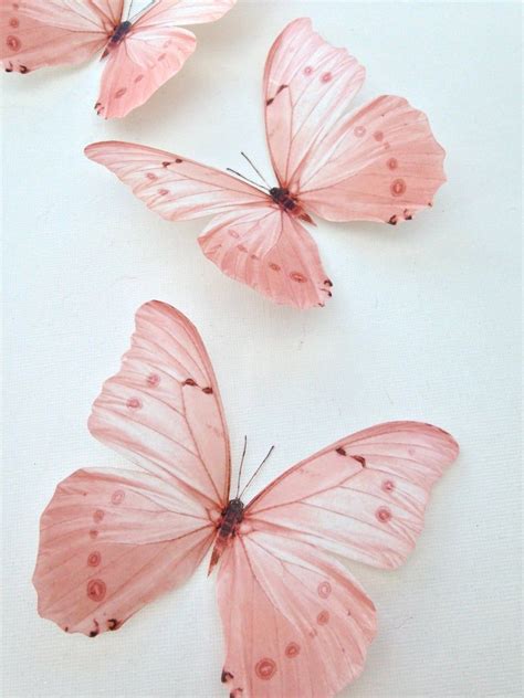 Luxury Nude Flying D Butterflies Bedroom Home Wall Etsy Peach