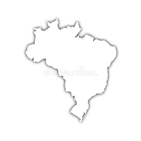 Brazil Map Of Black Contour Curves Vector Illustration Stock Vector