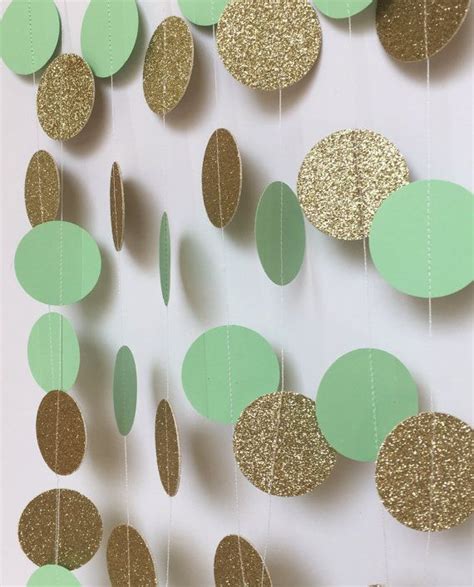 Mint Green And Gold Garland Paper Garland Mint By Flippdesign Paper