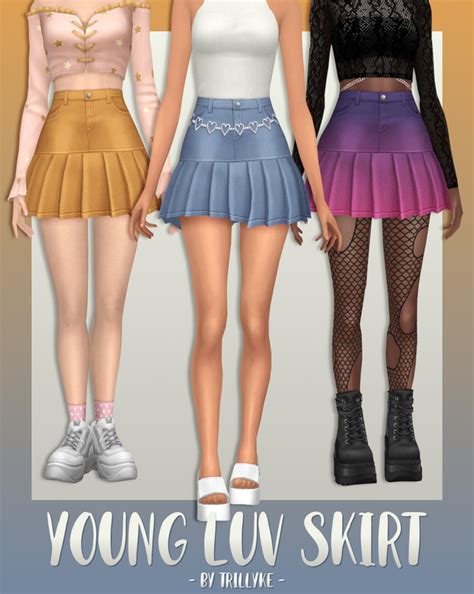 Young Luv Skirt Trillyke On Patreon Sims 4 Mods Clothes Sims 4
