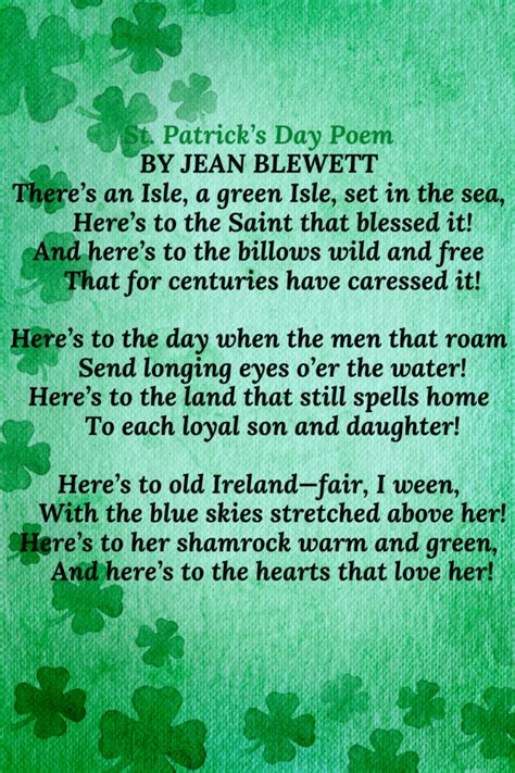 St Patrick’s Day Poem Irish Around The World