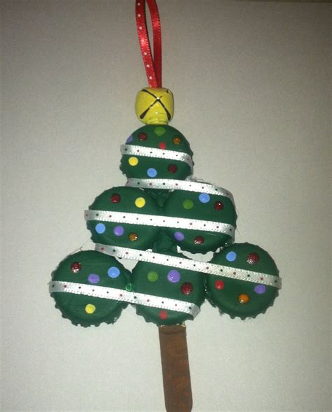 Bottle Cap Tree Ornament Christmas Crafts For Kids Christmas Crafts