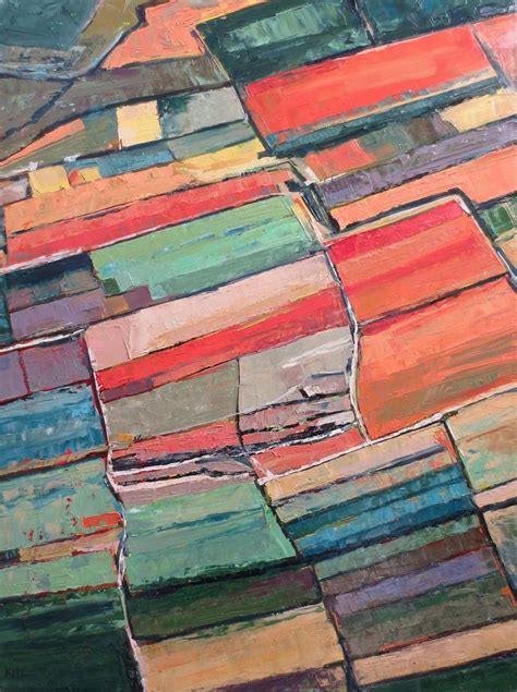 Aerial Fields Modern Landscape Painting Abstract Landscape Paintings