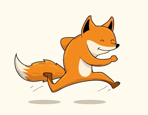 Premium Vector Fox Running Cartoon Run And Jump