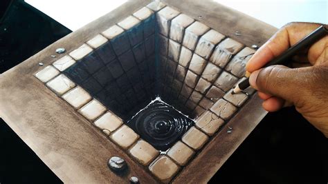 This Is A 3d Hole Anamorphic Drawing Made With Markers Colored Pencil Y Pastel I Hope You