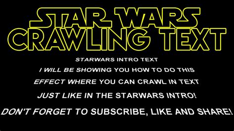 How To Create Star Wars Crawling Text In Sony Vegas Youtube