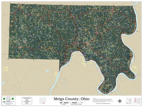Meigs County Ohio 2022 Aerial Wall Map Mapping Solutions