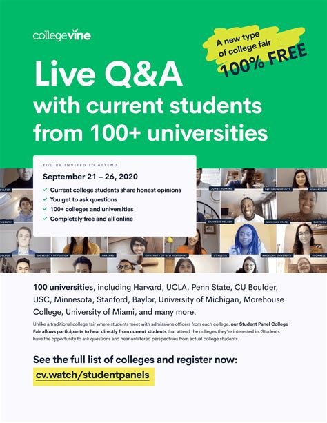 Sweetwater High Counseling Center: College Vine Student Panel College Fair