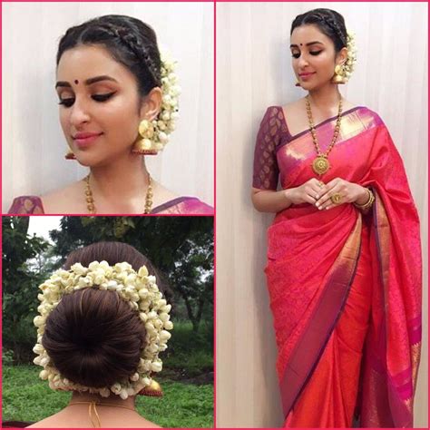 Hairstyle On Lehenga For Thin Hair Indian Hairstyles Traditional Hairstyle Saree Hairstyles