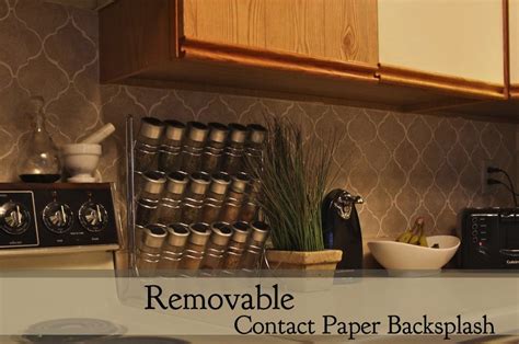 Contact paper has been used creatively throughout our house, from the contact paper kitchen countertops to the frosted window in my half bath this removable contact paper for cabinets peels off easily without any sticky residue, so you can get your security deposit back when you move! Walking with Dancers: Removable Contact Paper Backsplash