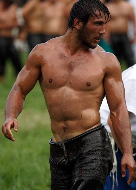 Turkish Oil Wrestling Male Athletes