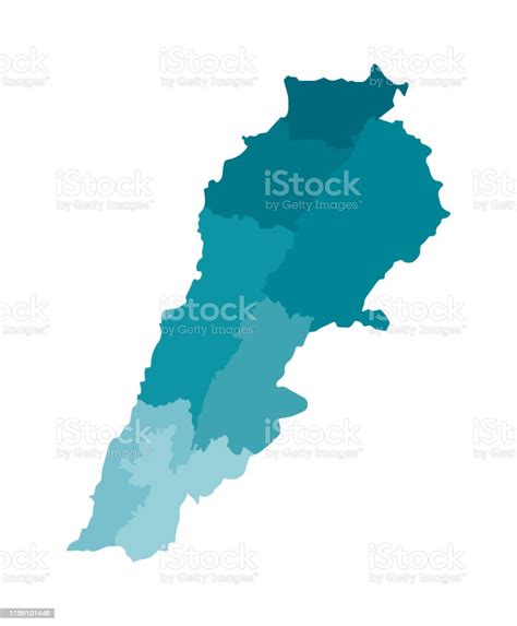 Lebanon Map With Governorates Political Map Vector Illustration Image