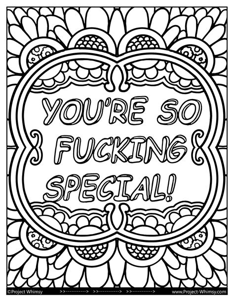 Youre So Fcking Special Adult Coloring Page Instant Download Colouring Sheet Etsy Coloring