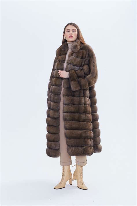 Long Fur Coat Real Russian Sable Fur