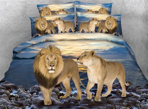 Shop wayfair for all the best animal print bedding. 3D Lion Comforter set Animal print Bedding sets Beach Sea ...