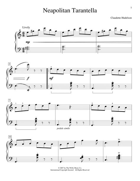 Neapolitan Tarantella By Claudette Hudelson Piano Method Digital Sheet Music Sheet Music Plus