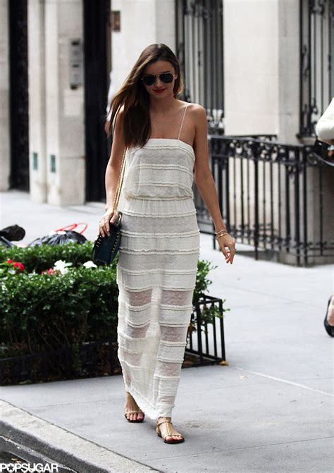 Miranda Kerr Wore A Sheer White Maxi Dress While Out In Nyc On Monday