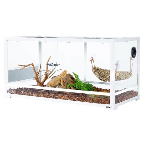 Oiibo 50 Gallon Reptile Terrarium Knock Down Glass Reptile Habitat