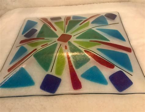 Mid Century Modern Fused Art Glass Decorative Tray Or Platter At 1stdibs