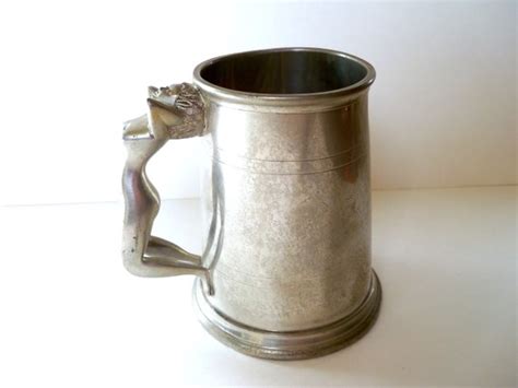Vintage Pewter Tankard Stamped Pewter Beer Mug With Nude My Xxx Hot Girl