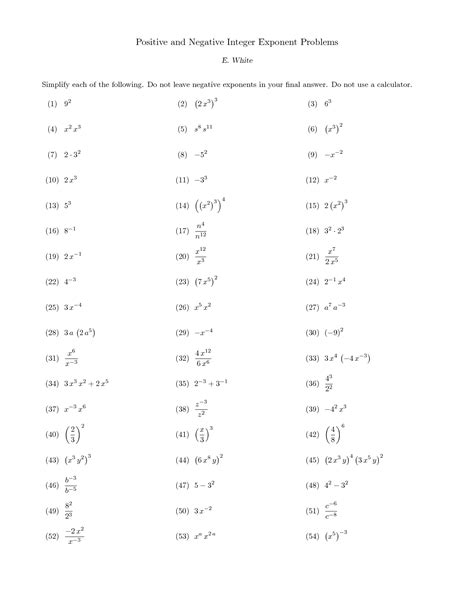 11 Best Images Of Working With Negative Numbers Worksheet Adding