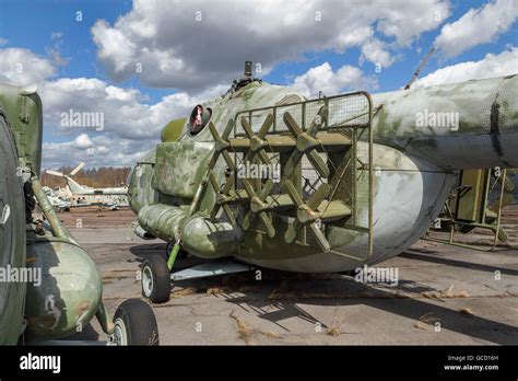 Russian Heavy Transport Helicopter An Abandoned Aerodrome Stock Photo