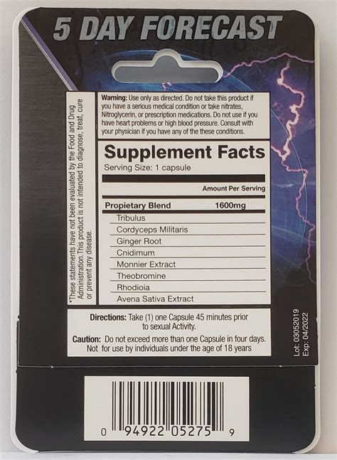 5 Day Forecast 1600mg – powersexpills.com