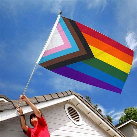Lgbt Gay Pride Progress Regenboog Vlag Regenboogvlag Grote Homo