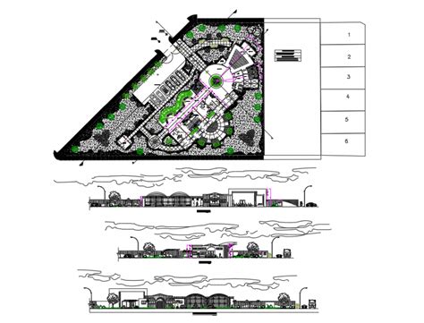Multi Specialty Hospital Principal Elevation Sections And Landscaping