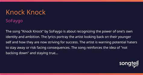 Meaning Of Knock Knock By Sofaygo
