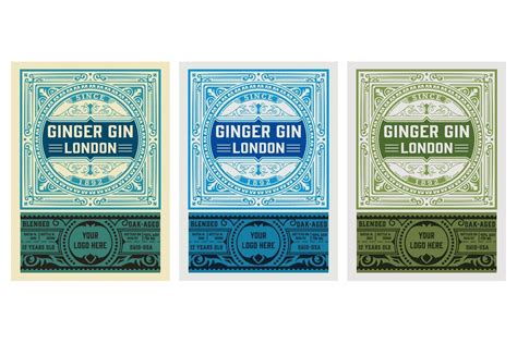 Vintage Label With Gin Liquor Design Agency Business Cards Creative