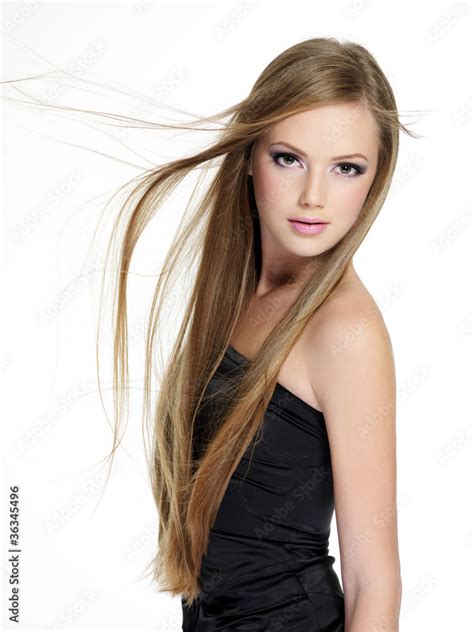 Beautiful Teen Girl With Long Hair Foto De Stock Adobe Stock