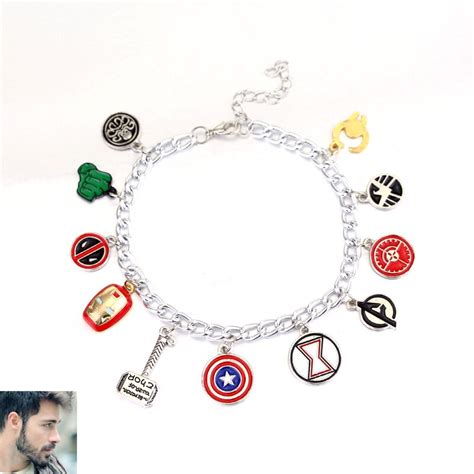 2016 New The Avengers Bracelet Colorful Pendant Captain America Shield