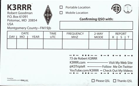 Qsl Cards Received K3rrr Kilo Three Triple R Amateur Radio Station
