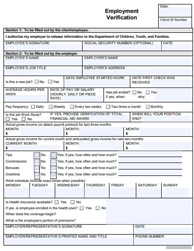 FREE 50+ Employment Verification Samples in PDF  MS Word