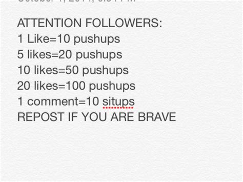 Repost If Brave Like To Make Me Do Pushups Chat Board Sit Up Push Up