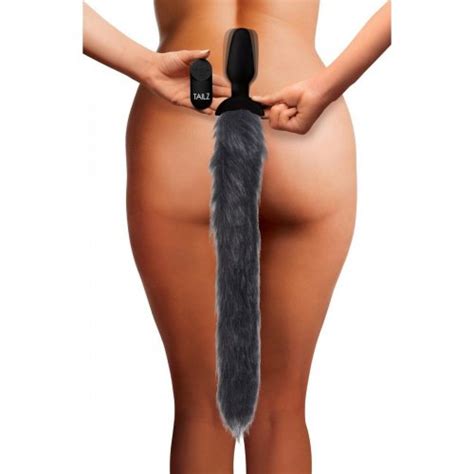 Tailz Vibrating Remote Control Silicone Fox Tail Anal Plug Grey Sex Toys At Adult Empire