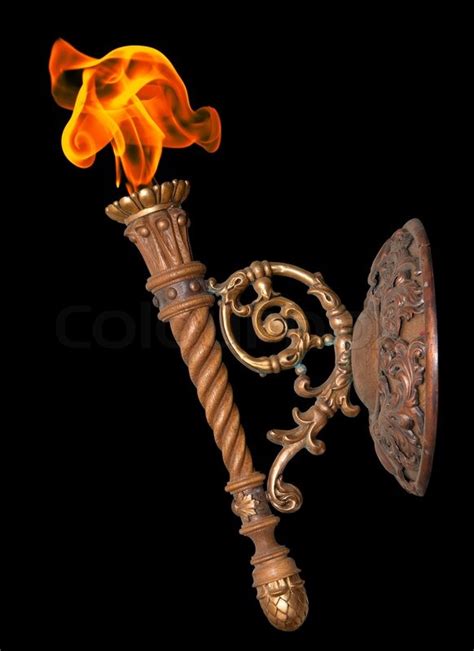 Old Torch On Black Background Stock Photo Colourbox
