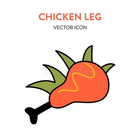 Chicken Leg Icon Vector Colorful Icon Of Fried Chicken Drumstick With