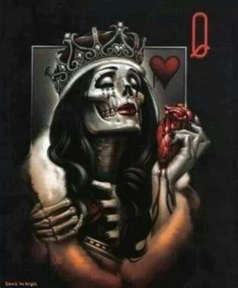 Queen Of Hearts Skull Artwork Skull Art Art