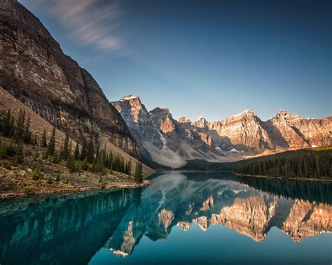 Canada Alberta Moraine Lake Banff National Park Mountains Forest