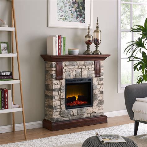 Check spelling or type a new query. Bold Flame 40 inch Faux Stone Electric Fireplace in Tan ...