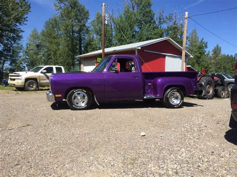 1990 Dodge D150 Stepside Plum Crazy Purple 318 A500 9 14 355s