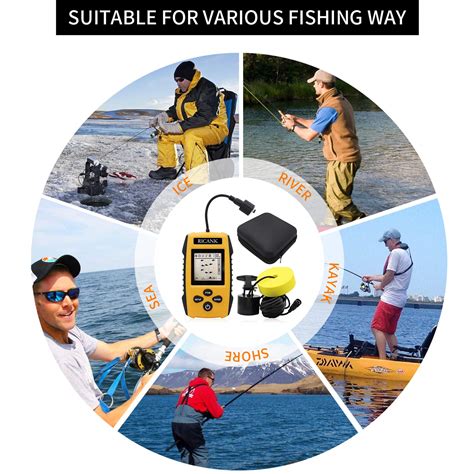 Ricank Portable Fish Finder Handheld Fish Depth Finder Contour Readout