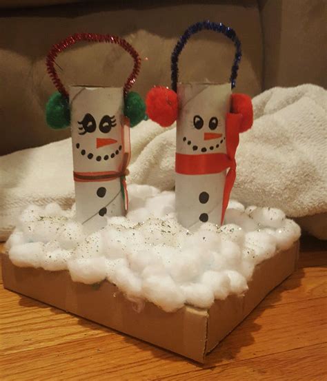 Snowman Stem Challenge Out Of Toilet Paper Rolls Lac Crafts