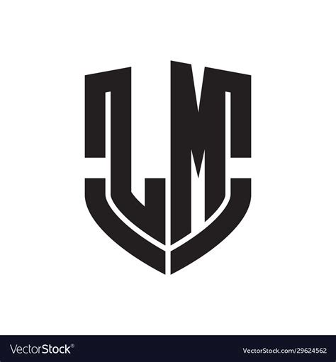 Lm Logo Monogram With Emblem Shield Shape Design Vector Image
