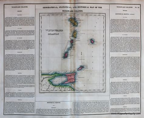 1823 Geographical Statistical And Historical Map Of The Windward I